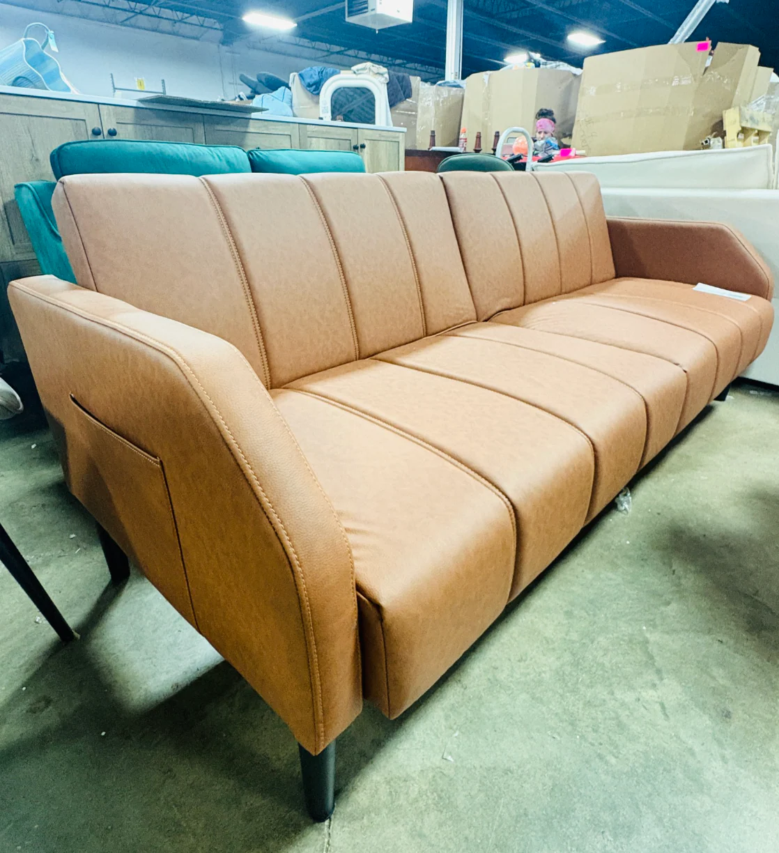 Modern Futon Sofa Bed Couch, SHOWROOM ITEM - Image 2