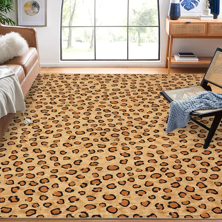 Leopard 8x10 Rug - Washable Animal Print Rug