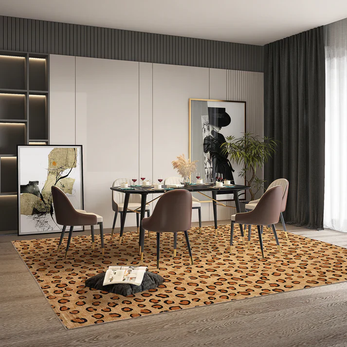 Leopard 8x10 Rug - Washable Animal Print Rug - Image 3