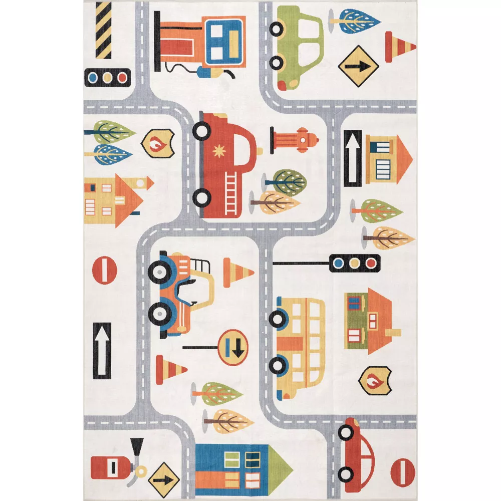 Lettie SplashGuard Machine Washable Area Rug 5x8