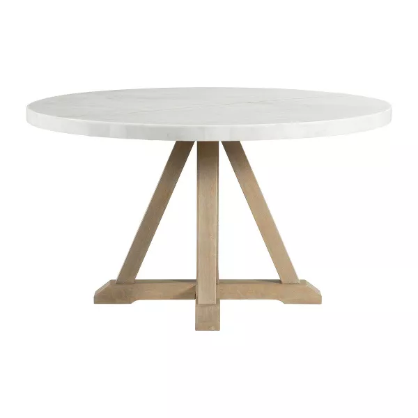 Liam Round Dining Table White - Marble Top, Natural Base, Seats 4 - Image 4