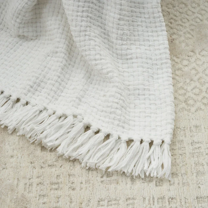 Lifestyle White Throw Blanket - Image 2