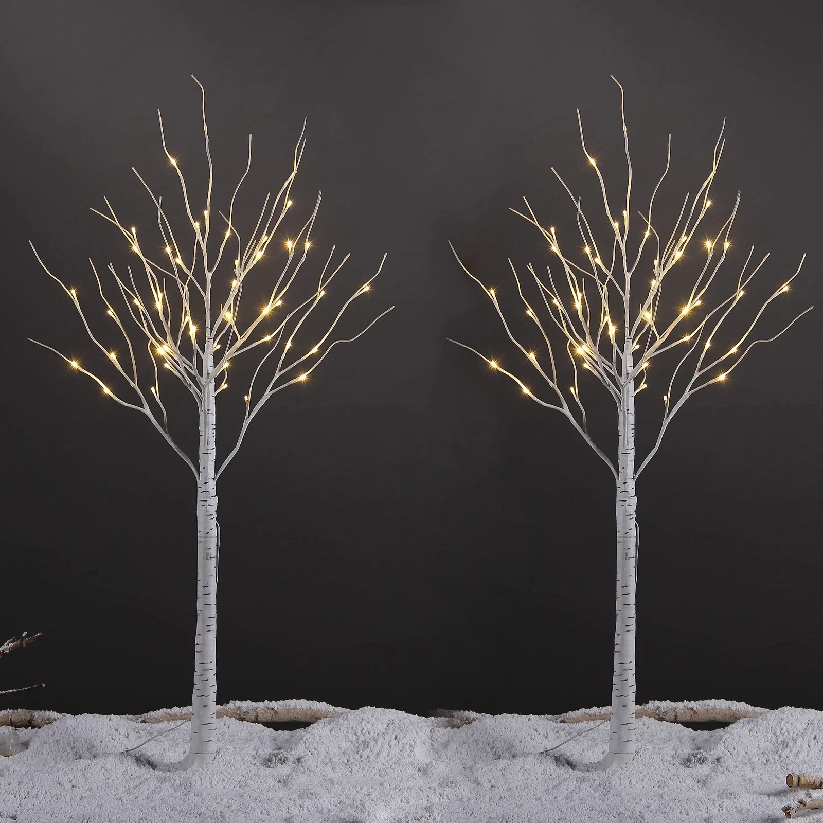 LED Birch Tree Lights, Pack of 2, Warm White