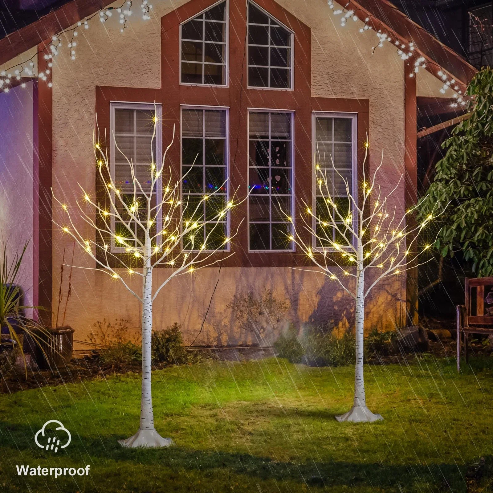LED Birch Tree Lights, Pack of 2, Warm White - Image 3