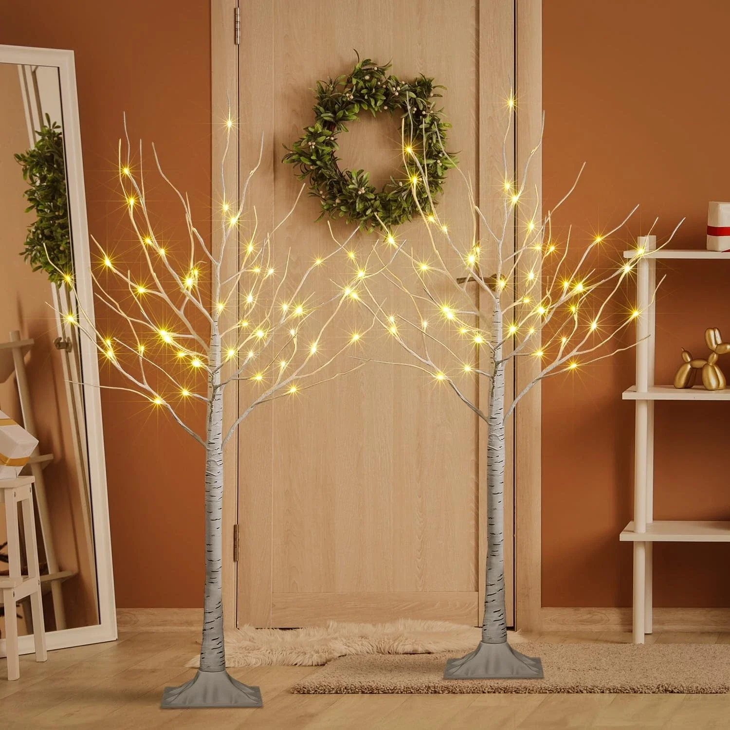 LED Birch Tree Lights, Pack of 2, Warm White - Image 4