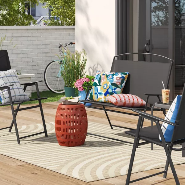 Linear Geo Outdoor Area Rug 6'6"x9' - Image 4
