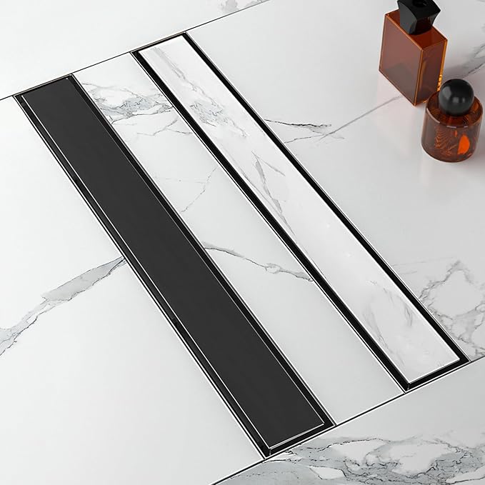 Linear Shower Drain with Tile Insert Grate