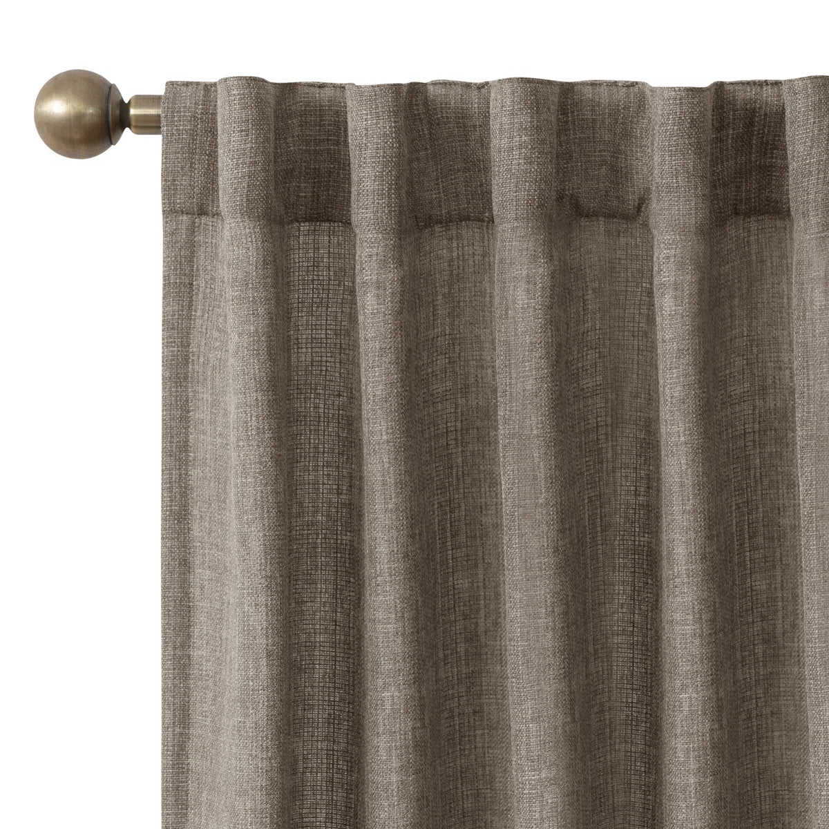 Linen Look Semi-Sheer Back Tab Curtain Pair (Set of 2) - Image 2