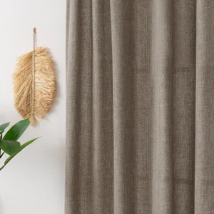Linen Look Semi-Sheer Back Tab Curtain Pair (Set of 2) - Image 4
