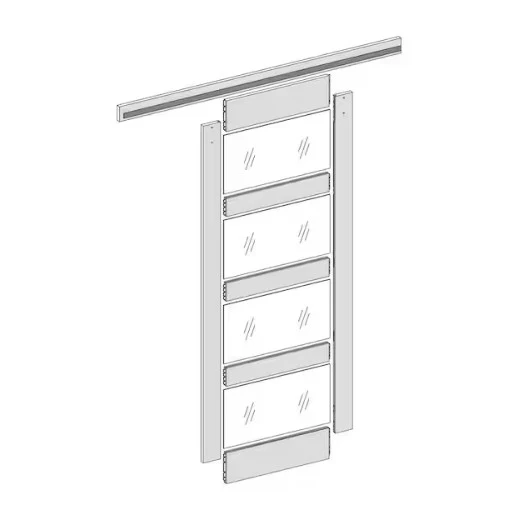 Lite Frosted Glass White Finished MDF Sliding Barn Door with Hardware Kit - Image 4