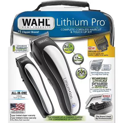 Lithium Ion Pro Haircutting Kit with Rechargeable Cordless Hair Clipper and Battery Touch Up Hair Trimmer - Image 2