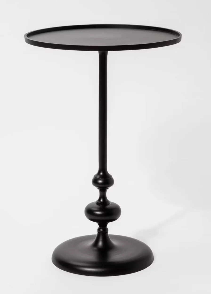 Londonberry Large Round Turned Metal Side Table Black - Threshold™ Fully Assembled SHOWROOM ITEM