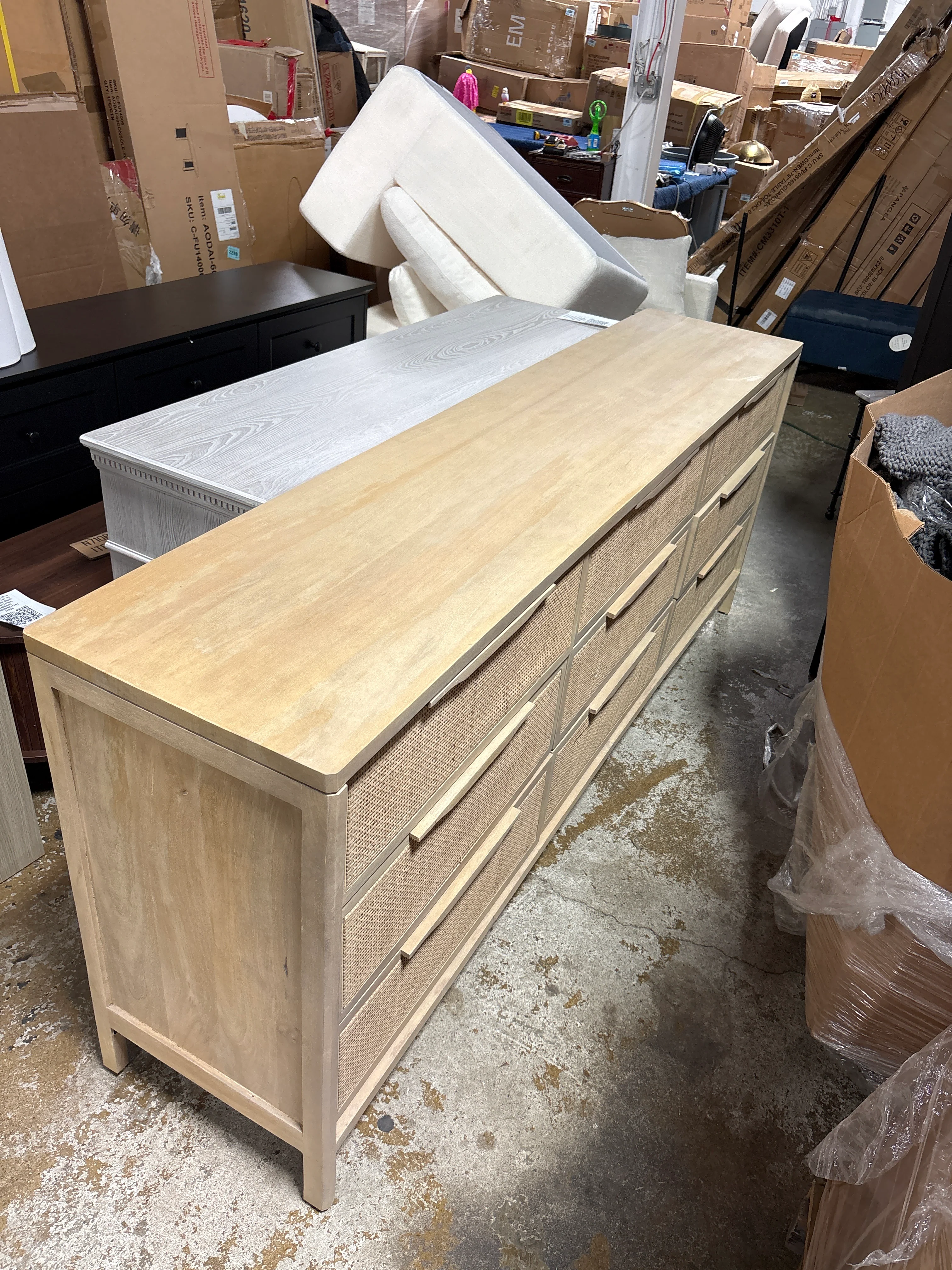 Dolores 9-Drawer Cane Dresser SHOWROOM ITEM - Image 2