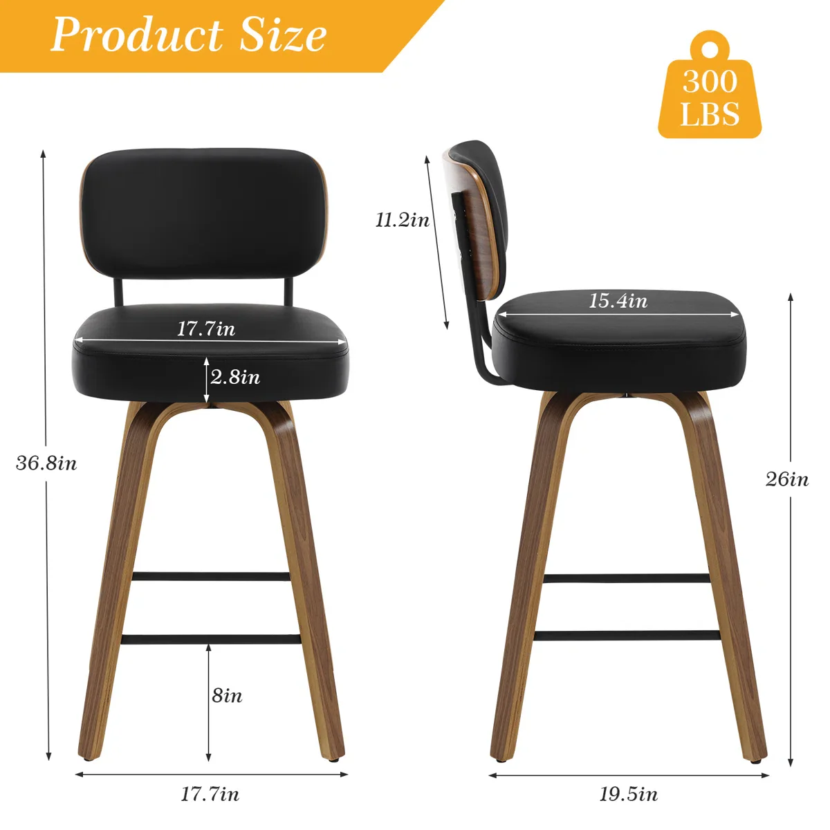 Loranza Swivel Upholstered Bar Stool 1-Piece - Image 4