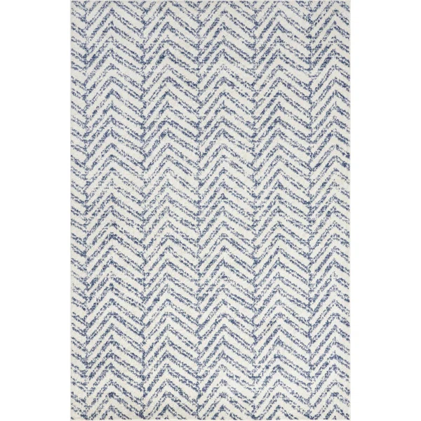Lorelai Transitional Geometric Area Rug in Blue - 5' x 7'5"