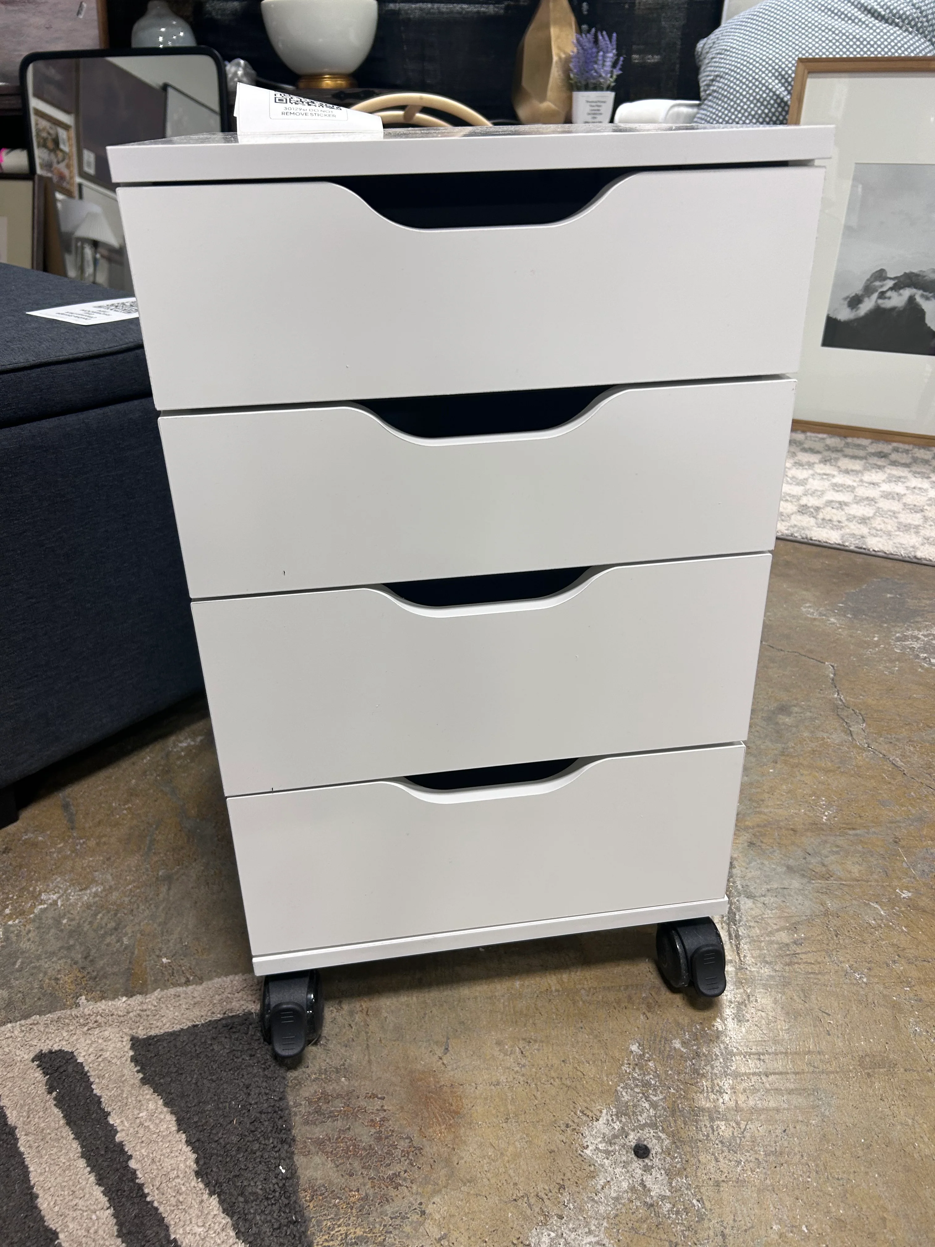 Loring Rolling Cabinet White - Threshold™: Mobile Office Furniture Set with Drawers SHOWROOM ITEM - Image 3