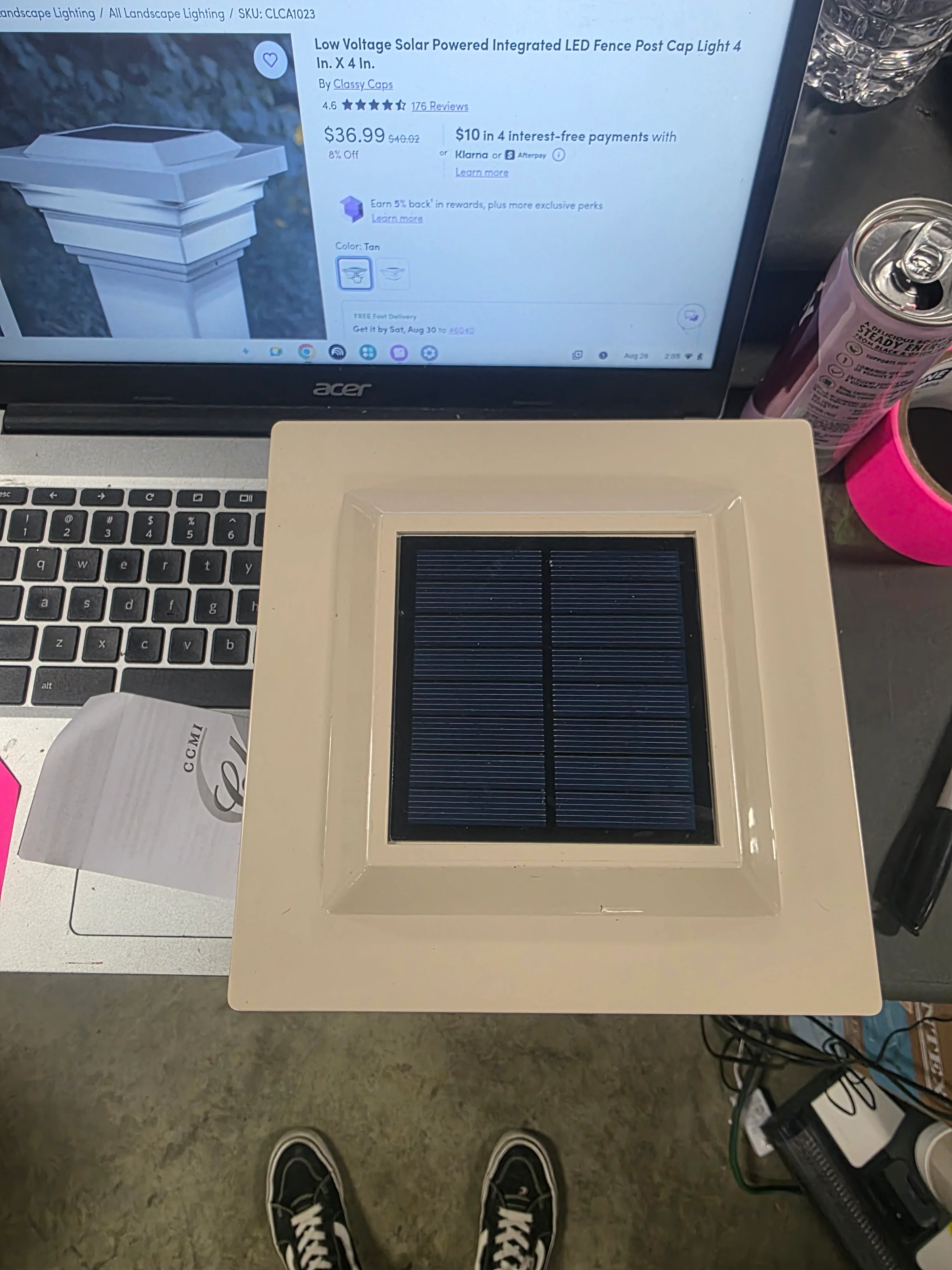 Low Voltage Solar Powered Integrated LED Fence Post Cap Light - Image 5