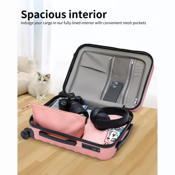 Luggage 1-Piece Hardshell Suitcase with TSA Lock Spinner Wheels Rose Gold - Image 2