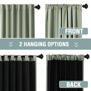 Lundon 100% Blackout Linen Curtain Panels - Image 4