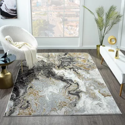 Luxe Weavers - 8x10 Marble Swirl Abstract Indoor Area Rug SHOWROOM ITEM - Image 3