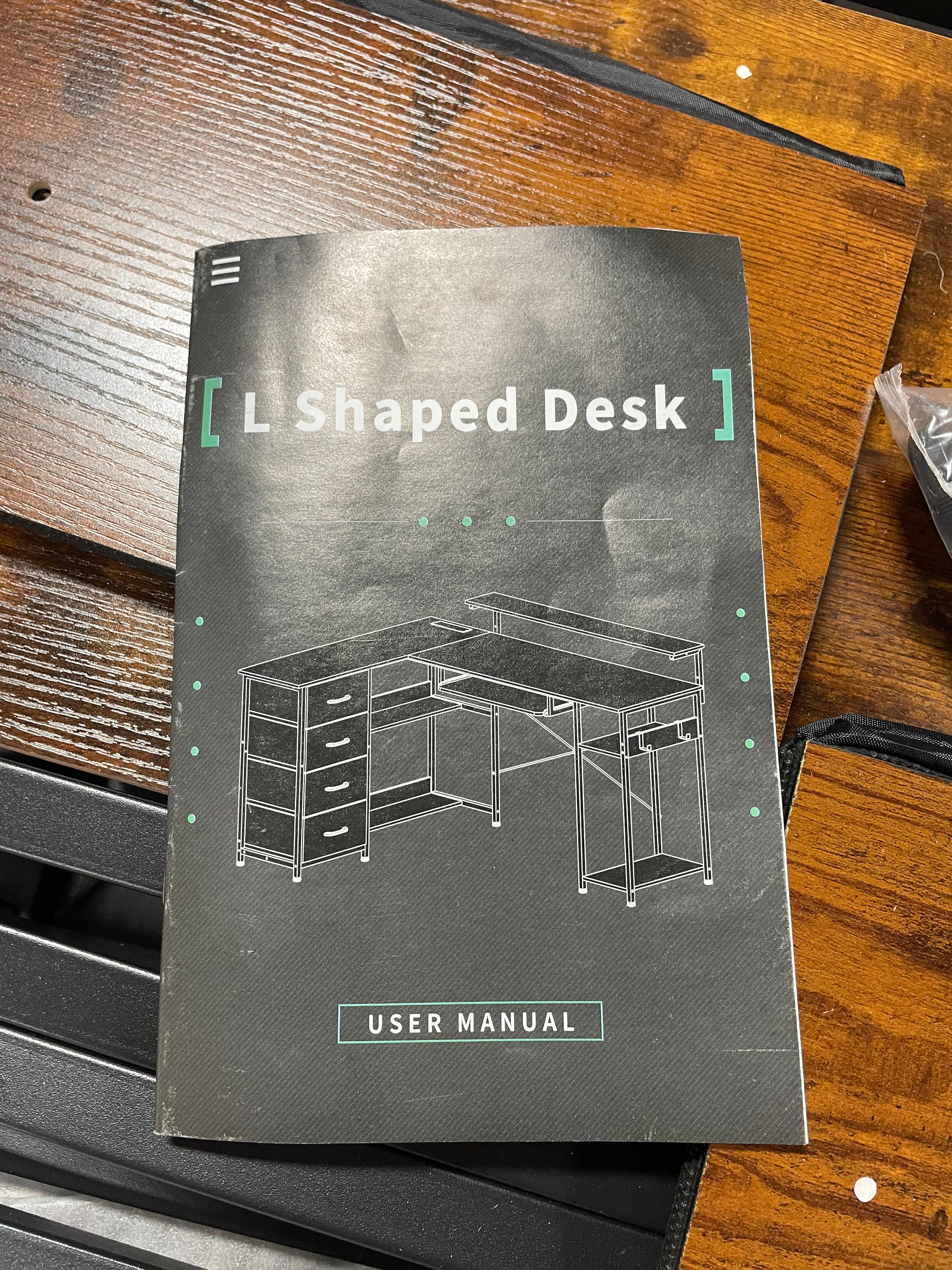 Lymon L-Shaped Metal Base Computer Desk with Power Outlet - Image 7