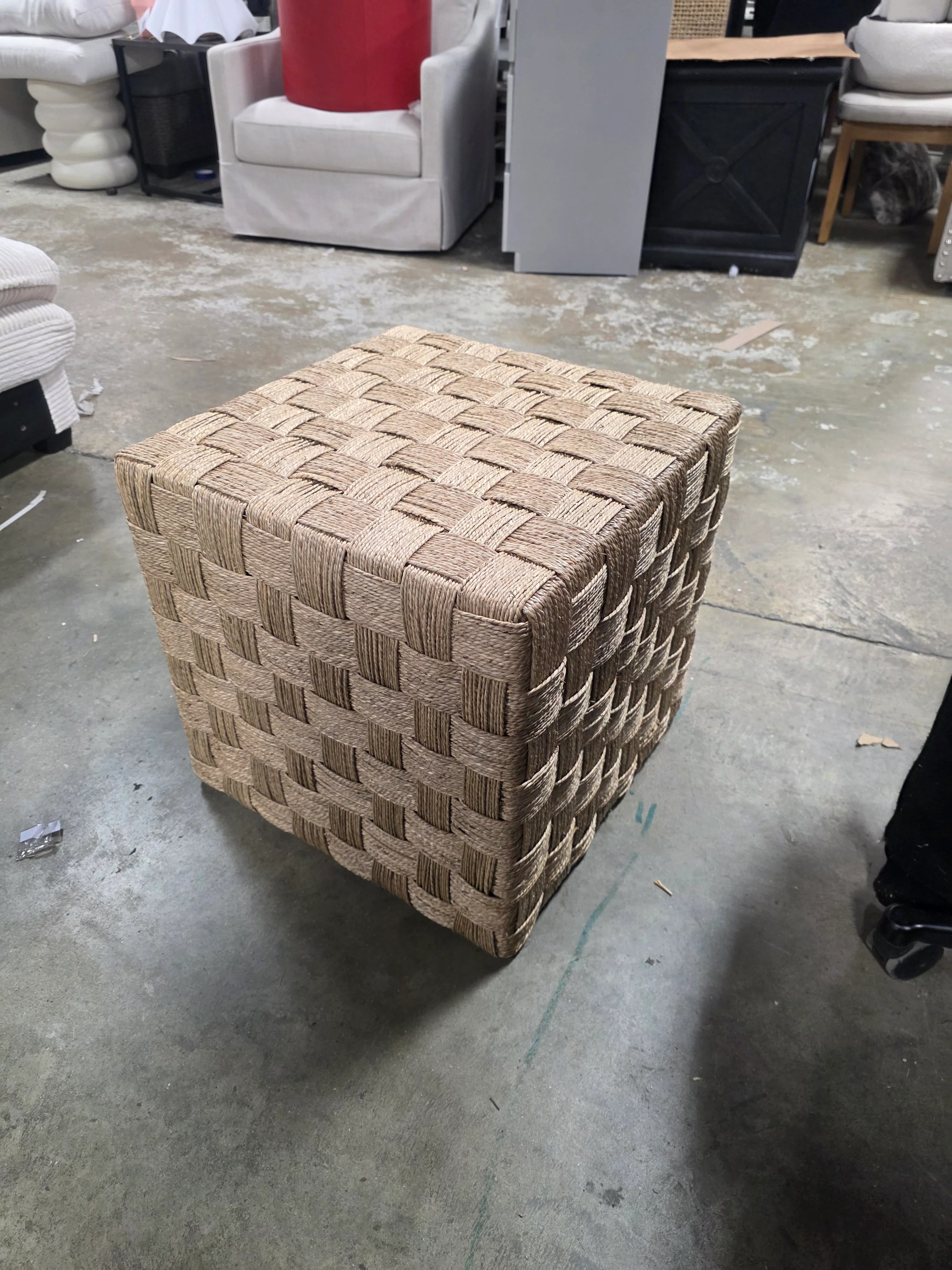 Lynwood Checkerboard Woven Cube - Image 6