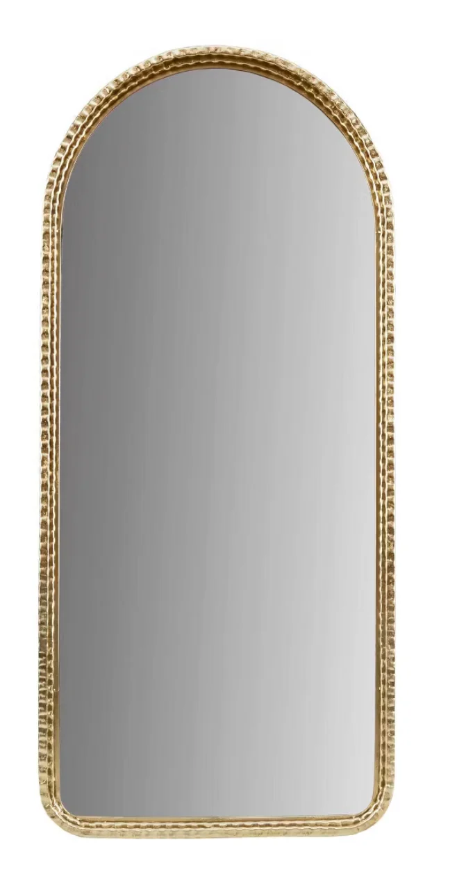Madison Park 20"x45" Mia Gold Metal Arch Charm Luxury Elegant Wall Mirror: No Assembly, Rectangle, Framed, Wall Mount SHOWROOM ITEM