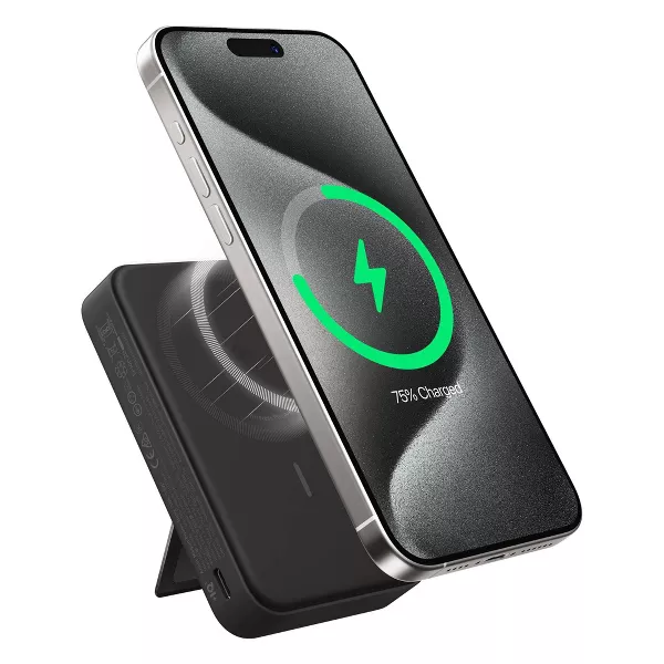 MagGo Black Power Bank with LED Screen: Compatible with iPhone 15/14/13 - Image 4
