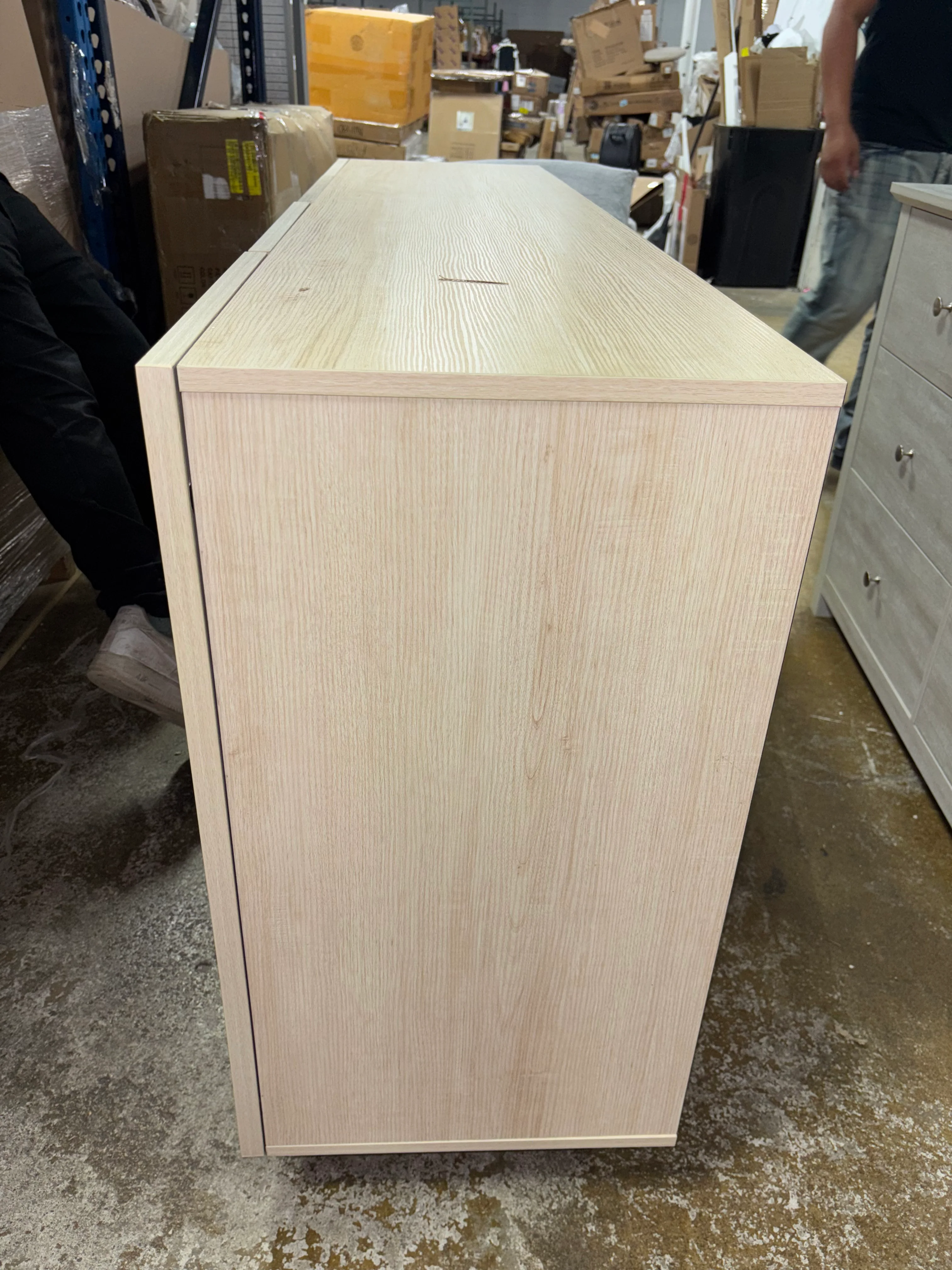 Maisonet Modern TV Stand For Tvs Up To 75" Light Oak SHOWROOM ITEM - Image 3