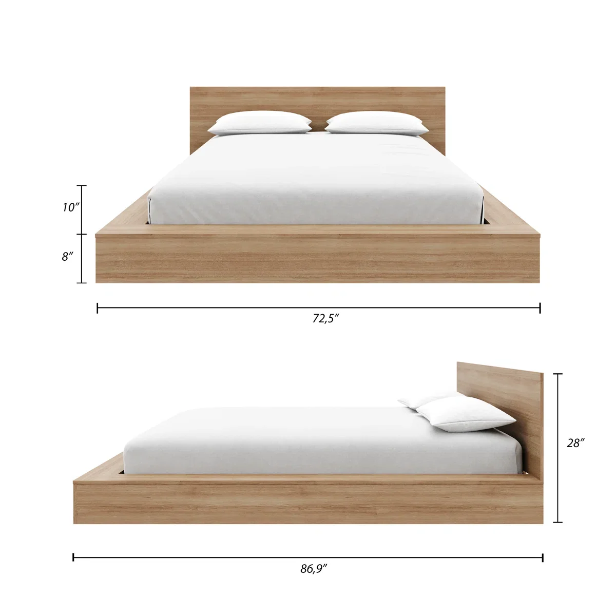Makoa Low Platform Bed Set, Queen - Image 3