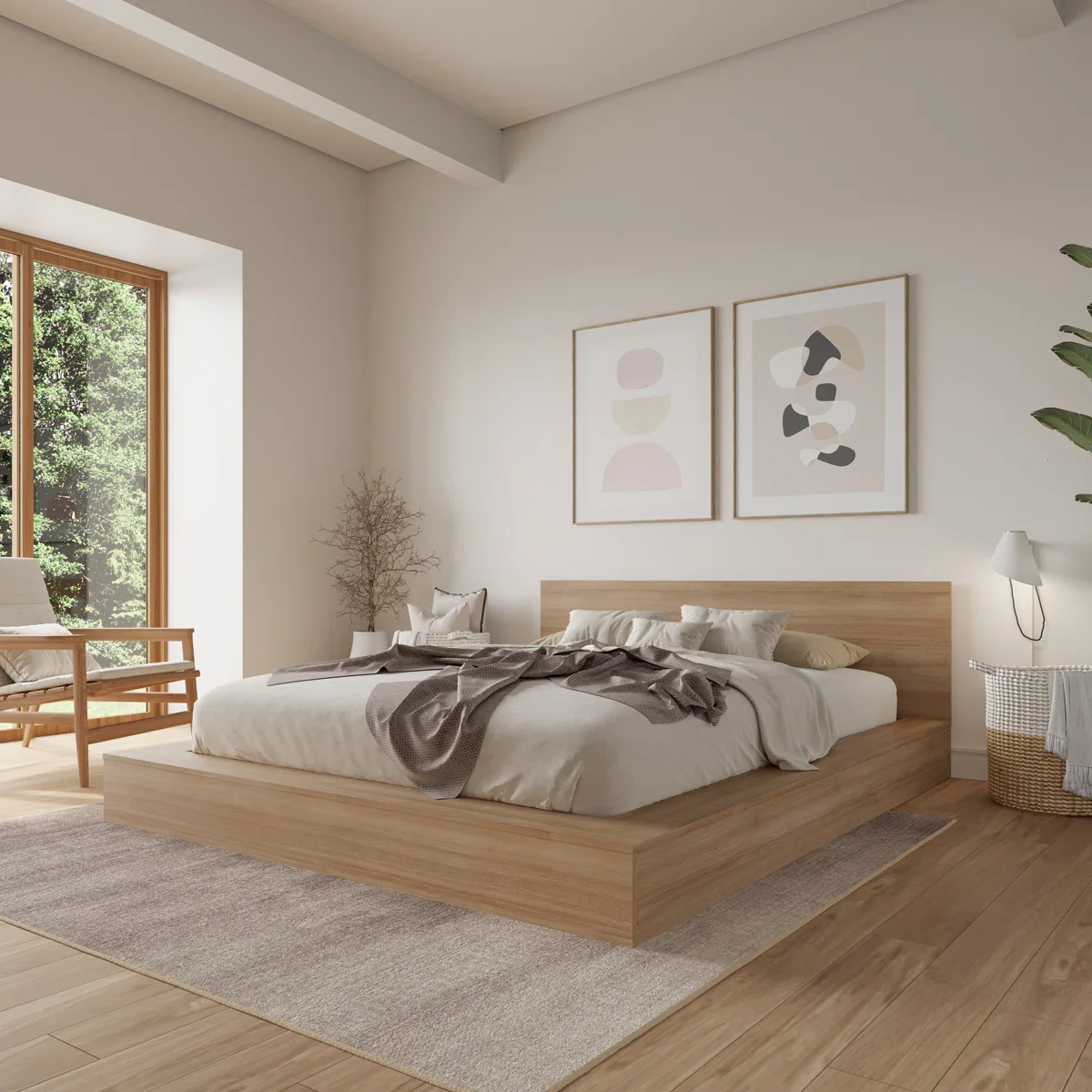 Makoa Low Platform Bed Set, Queen - Image 4