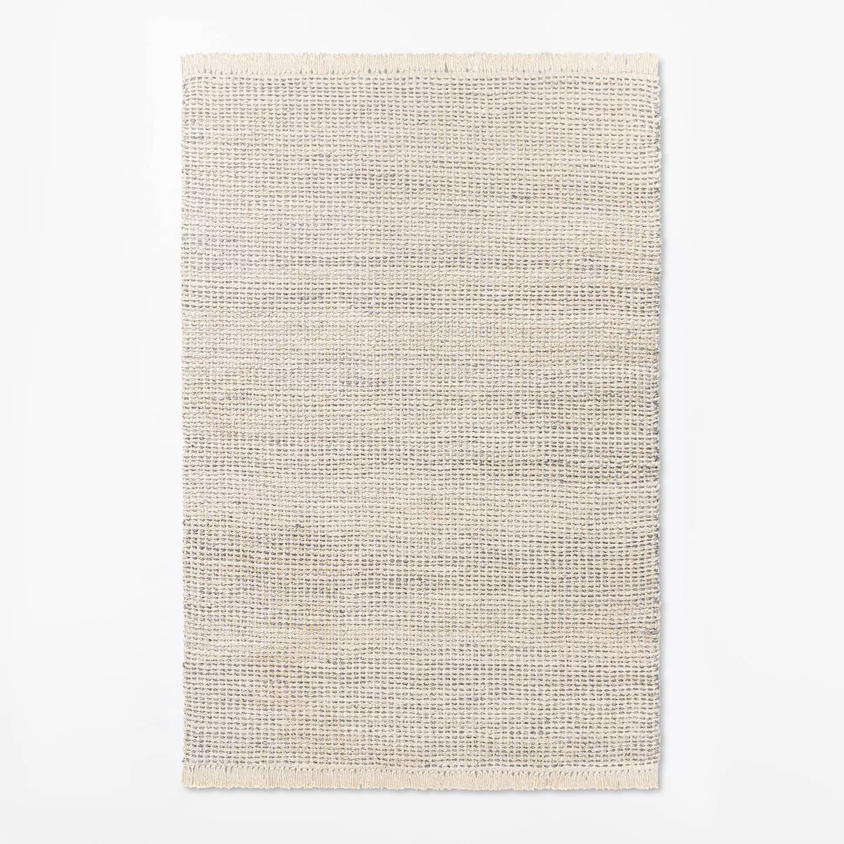 Malibu Woven Jute Rug with Fringe Cream/Gray