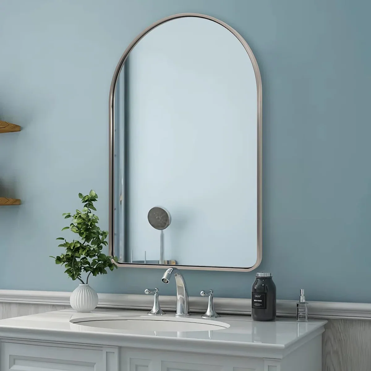 Malisa Contemporary Arched Bathroom Vanity Wall Mirror -SHOWROOM ITEM