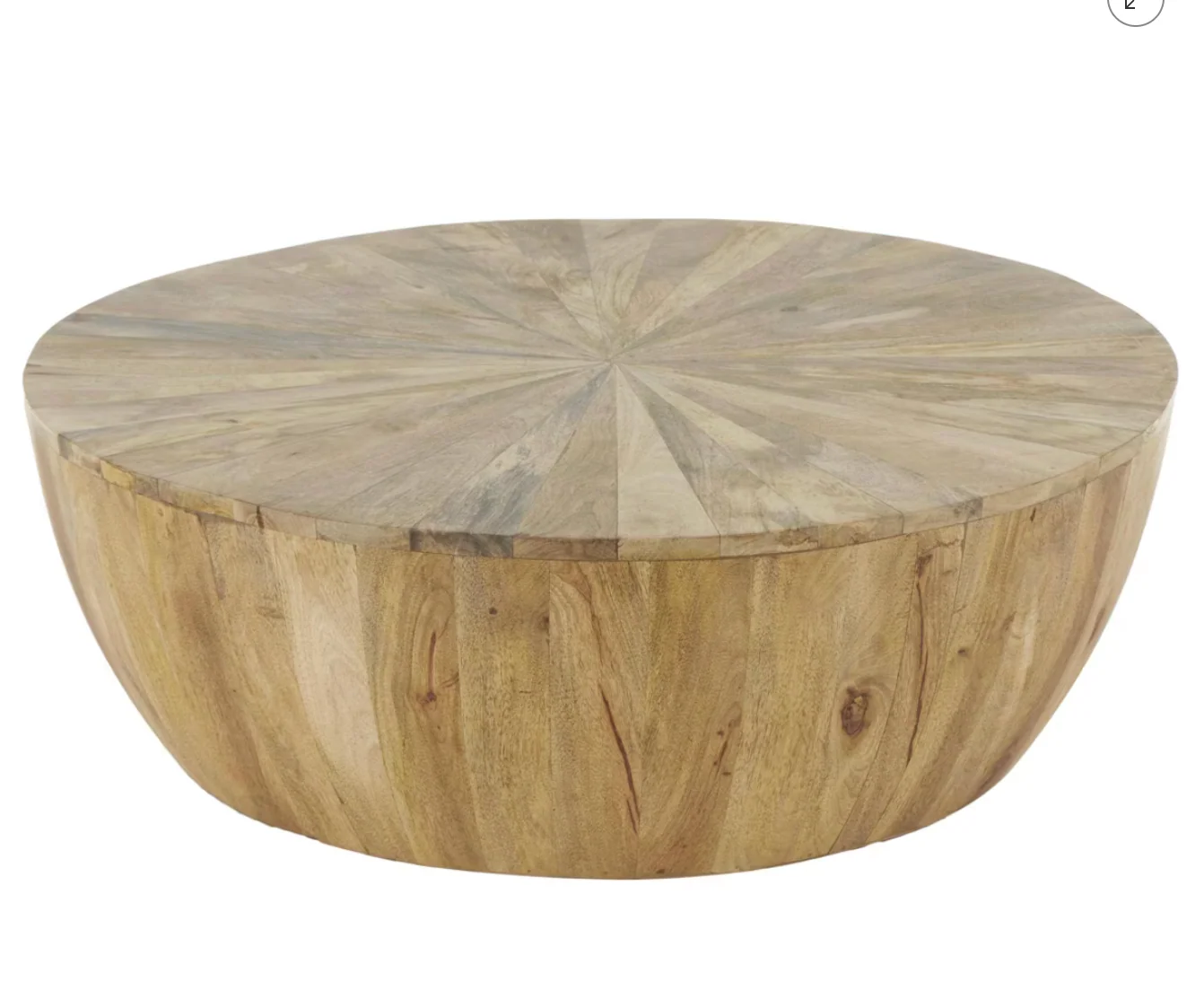 Mango Wood Handmade Round Living Room Coffee Table Brown - Olivia & May SHOWROOM ITEM