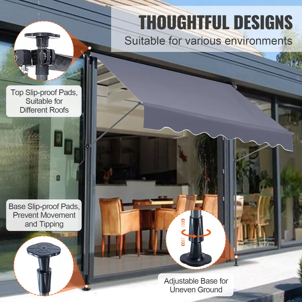 Manual Retractable Awning, Sunshade Shelter - Image 2