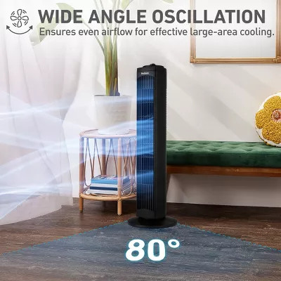 Manual Tower Oscillating Fan with Clean Breeze - Image 4