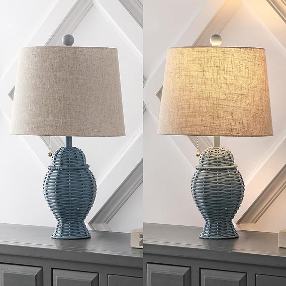 Margie Wicker Bohemian Rustic Iron LED Table Lamp Farmhouse - Image 2