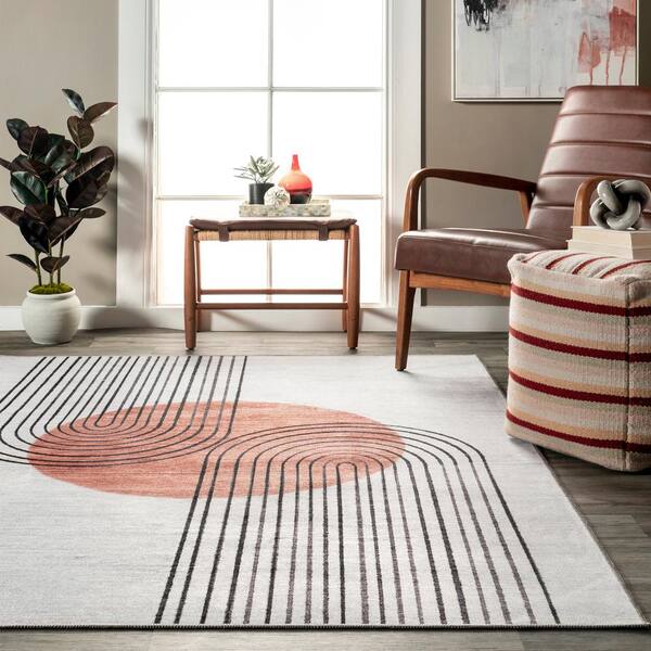 Martine Burnt Orange Abstract Sun Area Rug 10x13 - Image 3