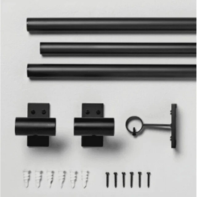 Matte Black Adjustable Curtain Rod - Image 3