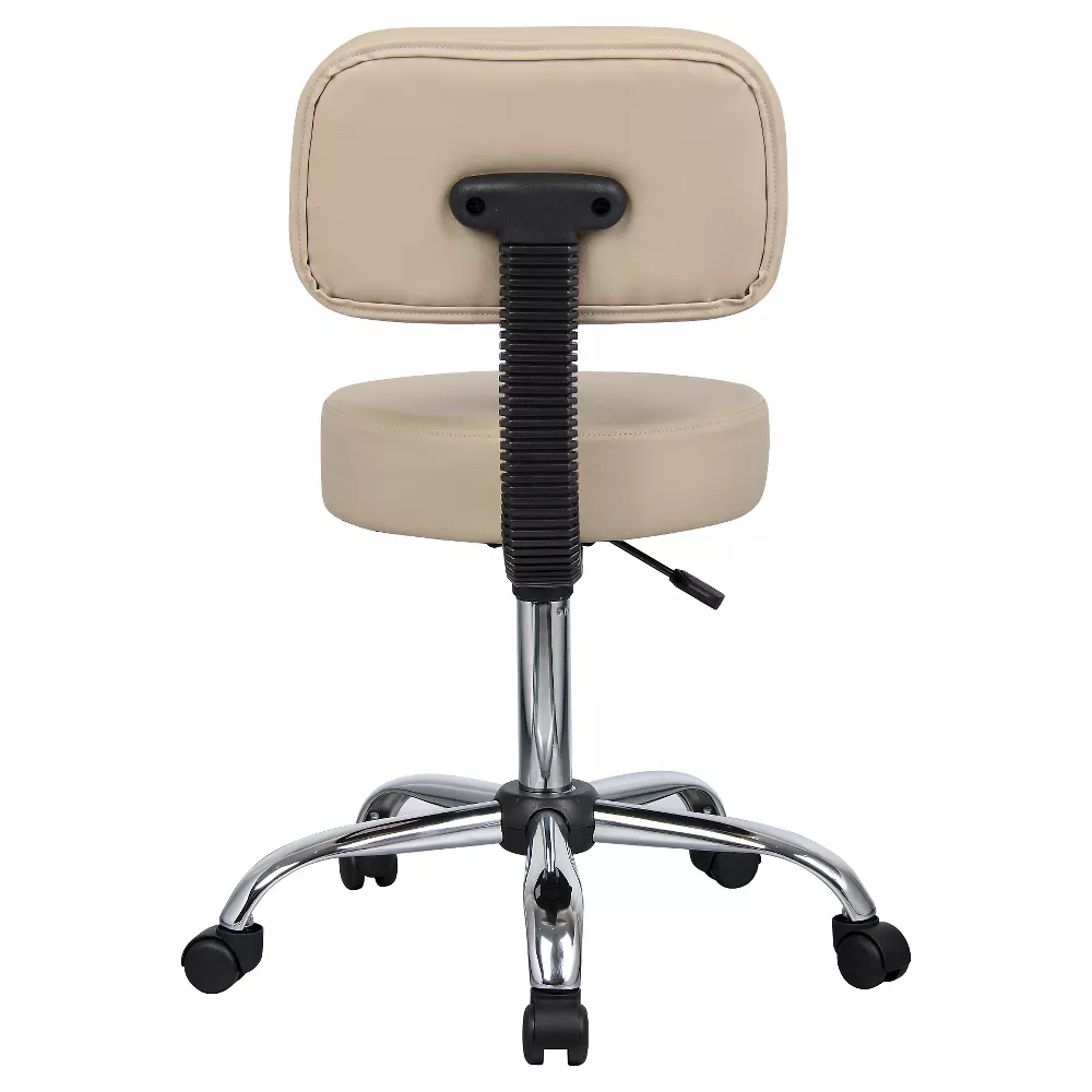 Medical Stool with Back Cushion Beige - Image 4