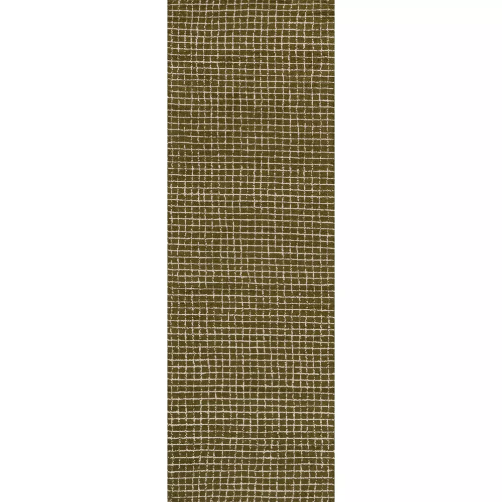 Melrose Checked Wool Area Rug 2'6"x8'
