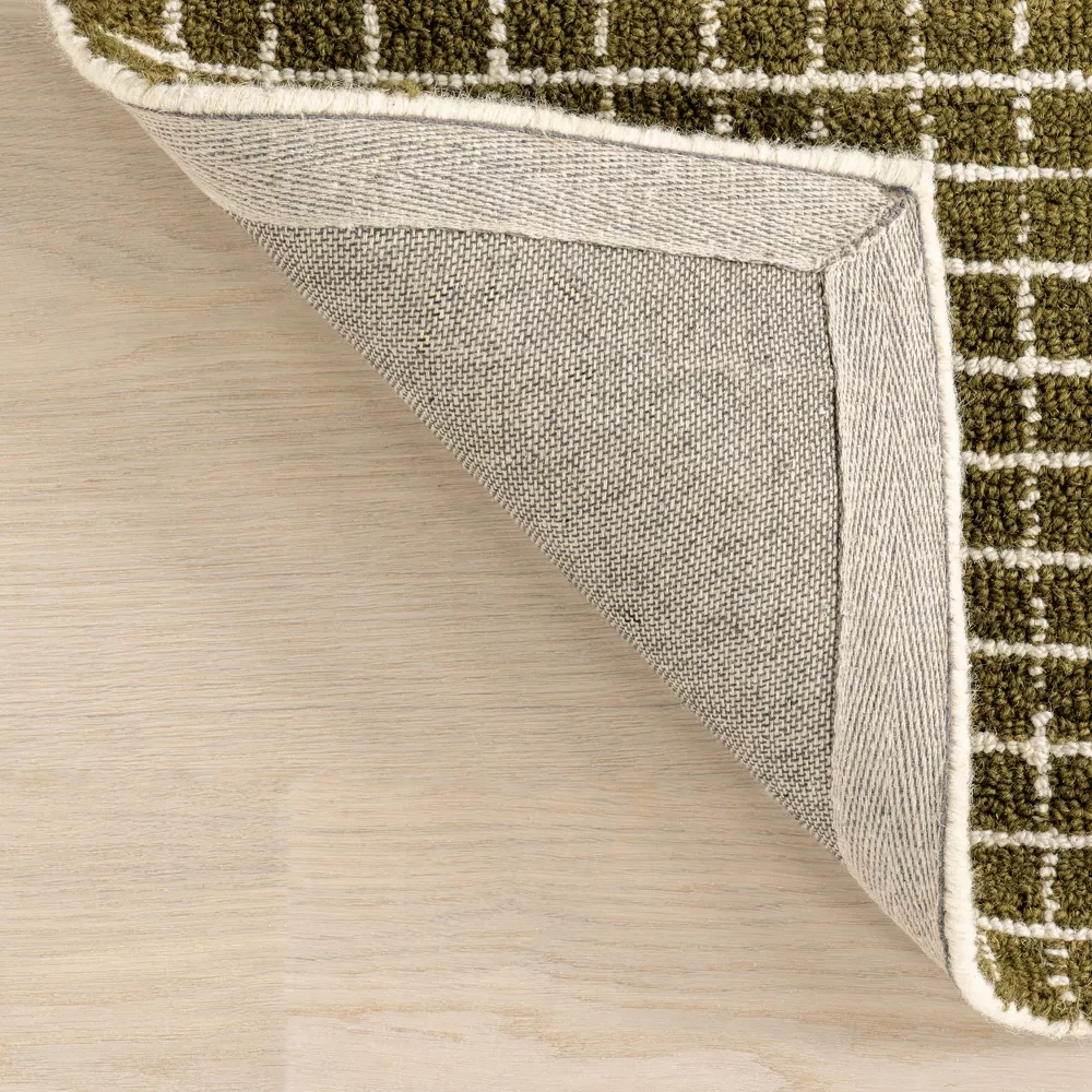 Melrose Checked Wool Area Rug 2'6"x8' - Image 5