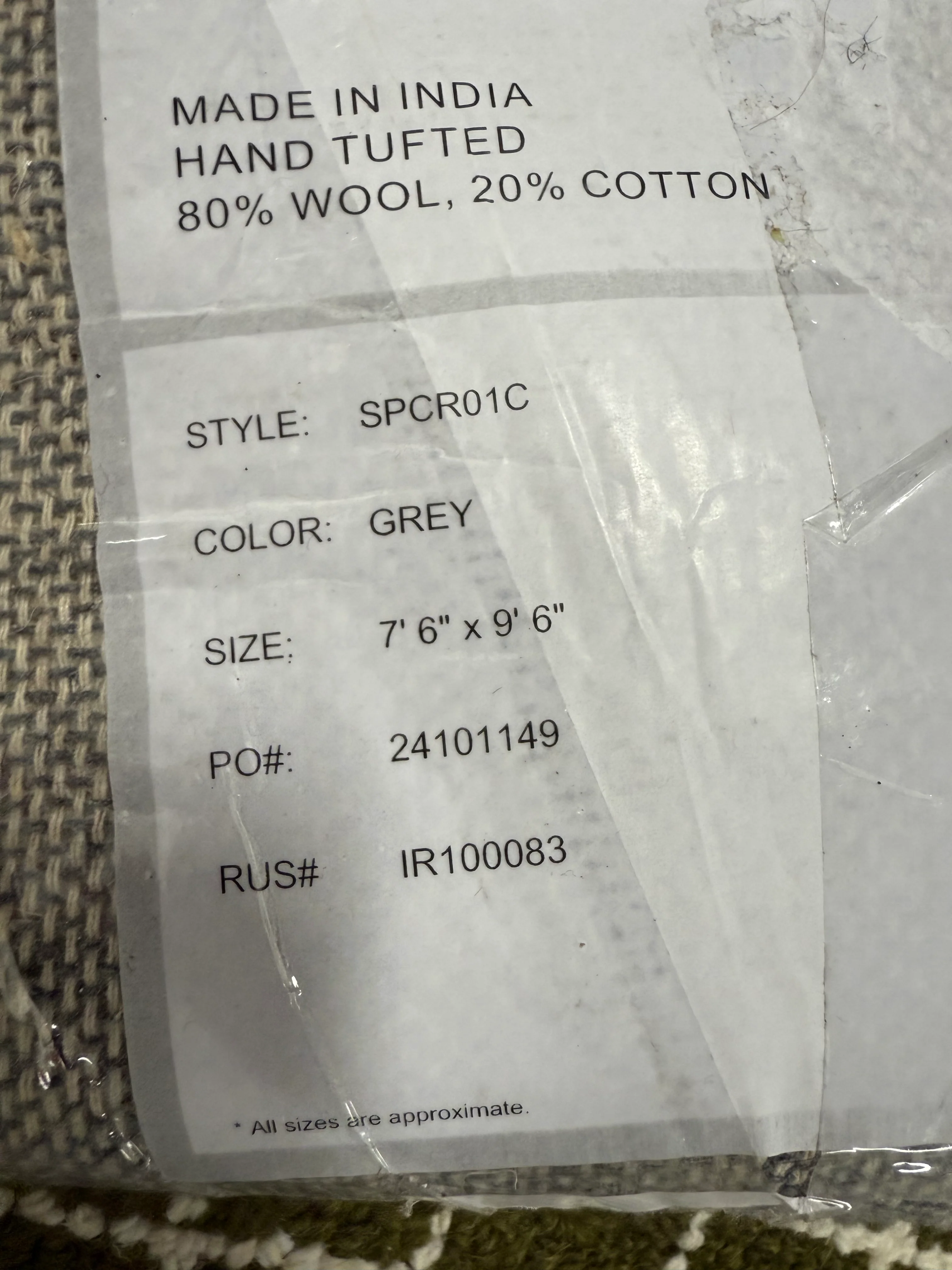 Melrose Checked Wool Area Rug 7'6"x9'6" - Image 8