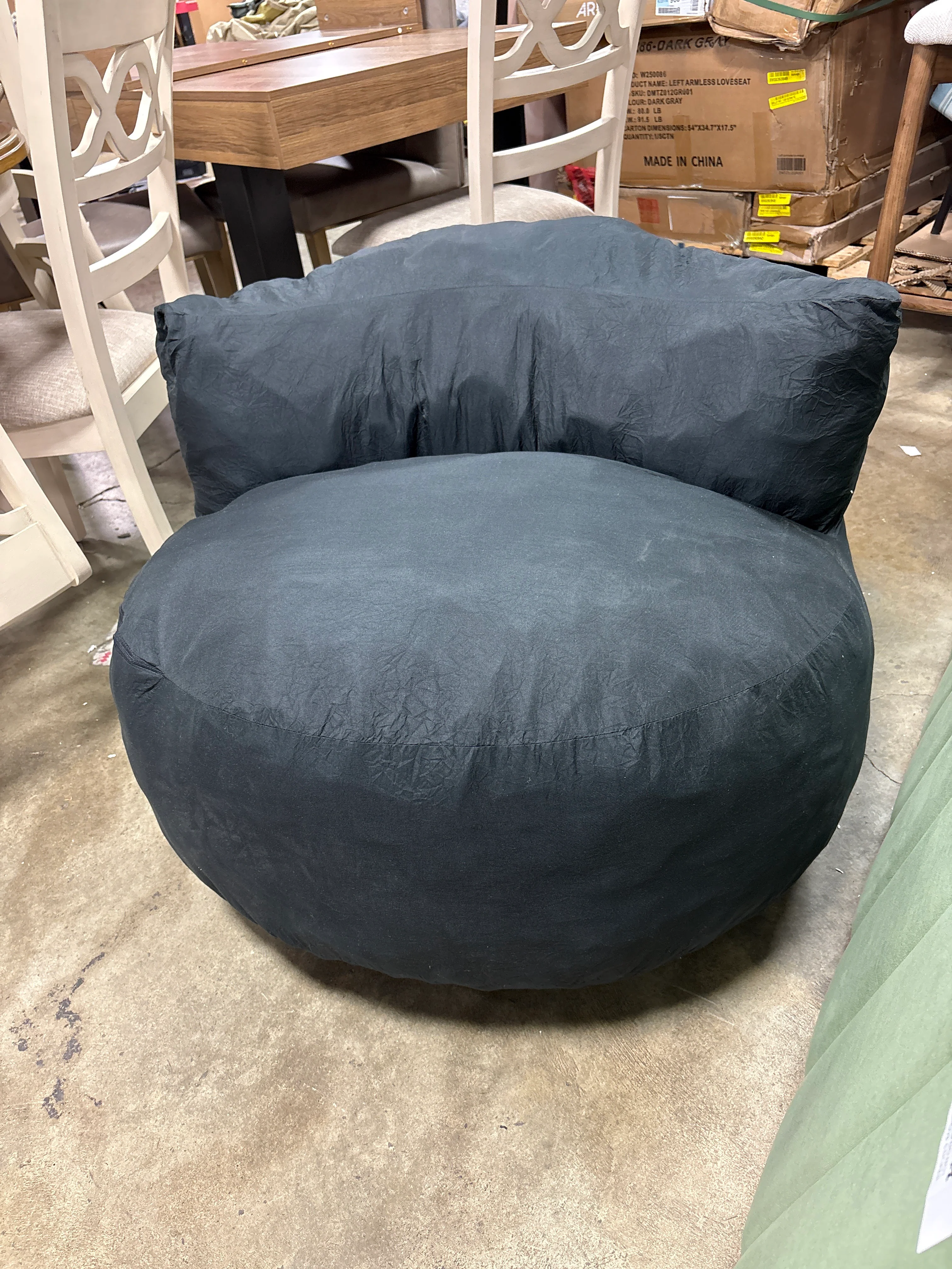 Memory Foam Filled Bean Bag Chair no cover, SHOWROOM ITEM