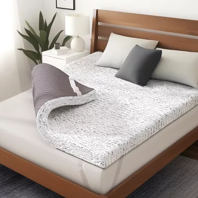 Memory Foam Mattress Topper with Cooling Removable Cover - Full - Image 2