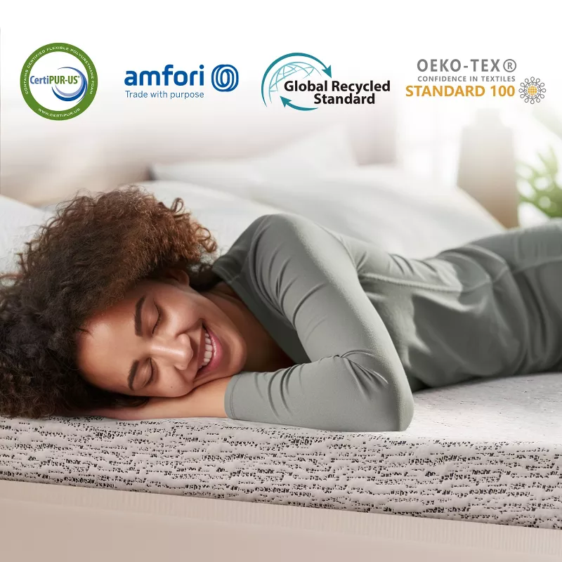Memory Foam Mattress Topper with Cooling Removable Cover, Queen - Image 3