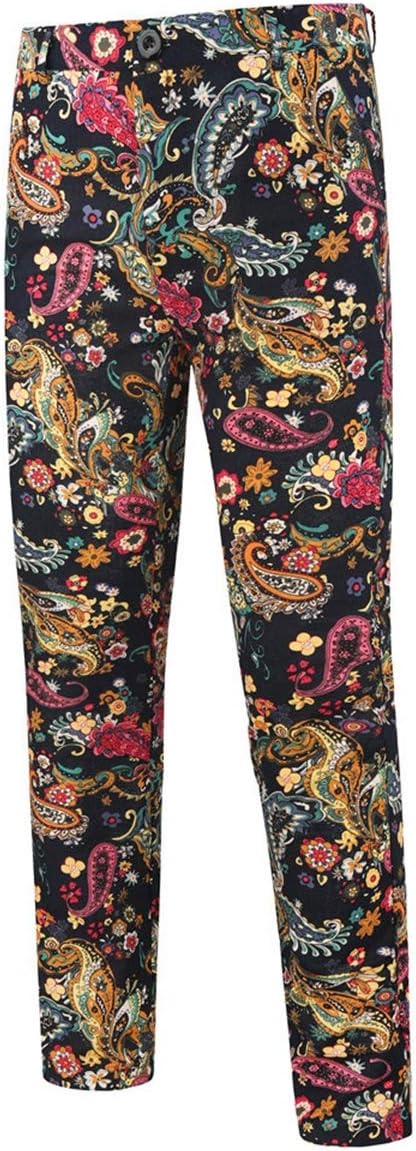 Mens 2 Piece Print Suit Floral Party Dress Jacket Slim 2 Button Blazer Pants - Image 2