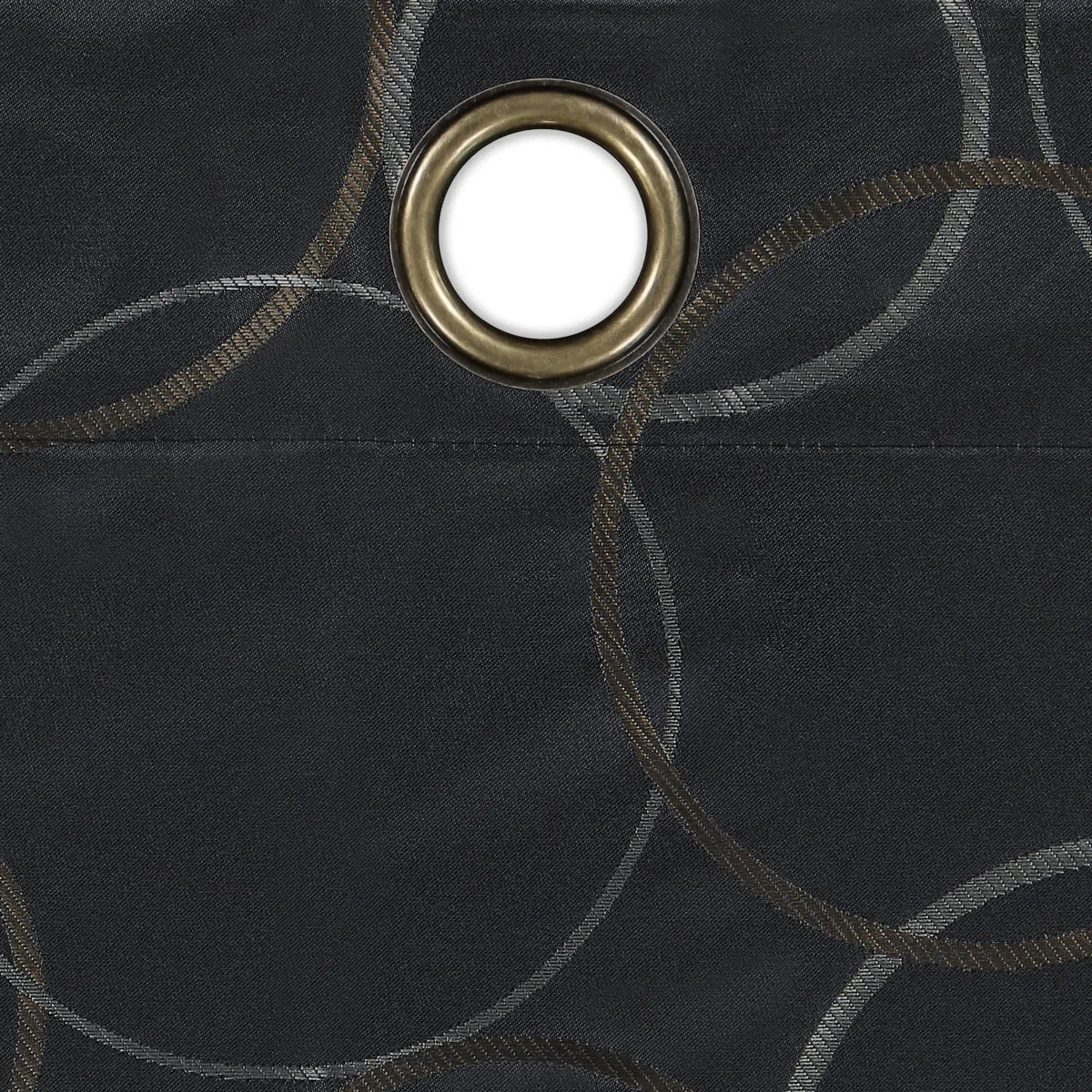 Meridian Geometric 100% Blackout Thermaback Grommet Window Curtain Panel - Image 3