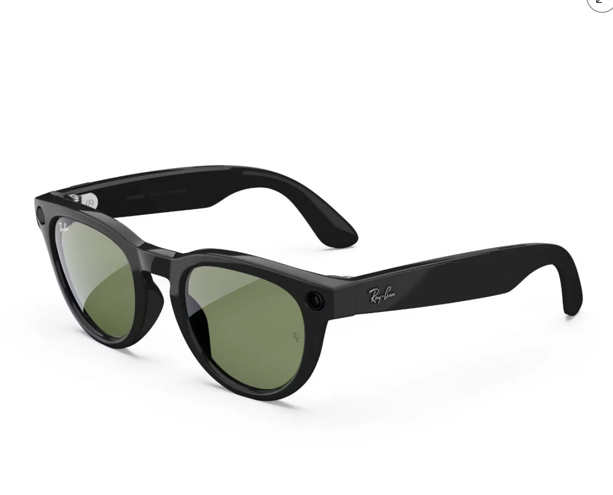 Meta Rayban Headliner (Gen 2) - Shiny Black, Green Lenses FRAMES ONLY