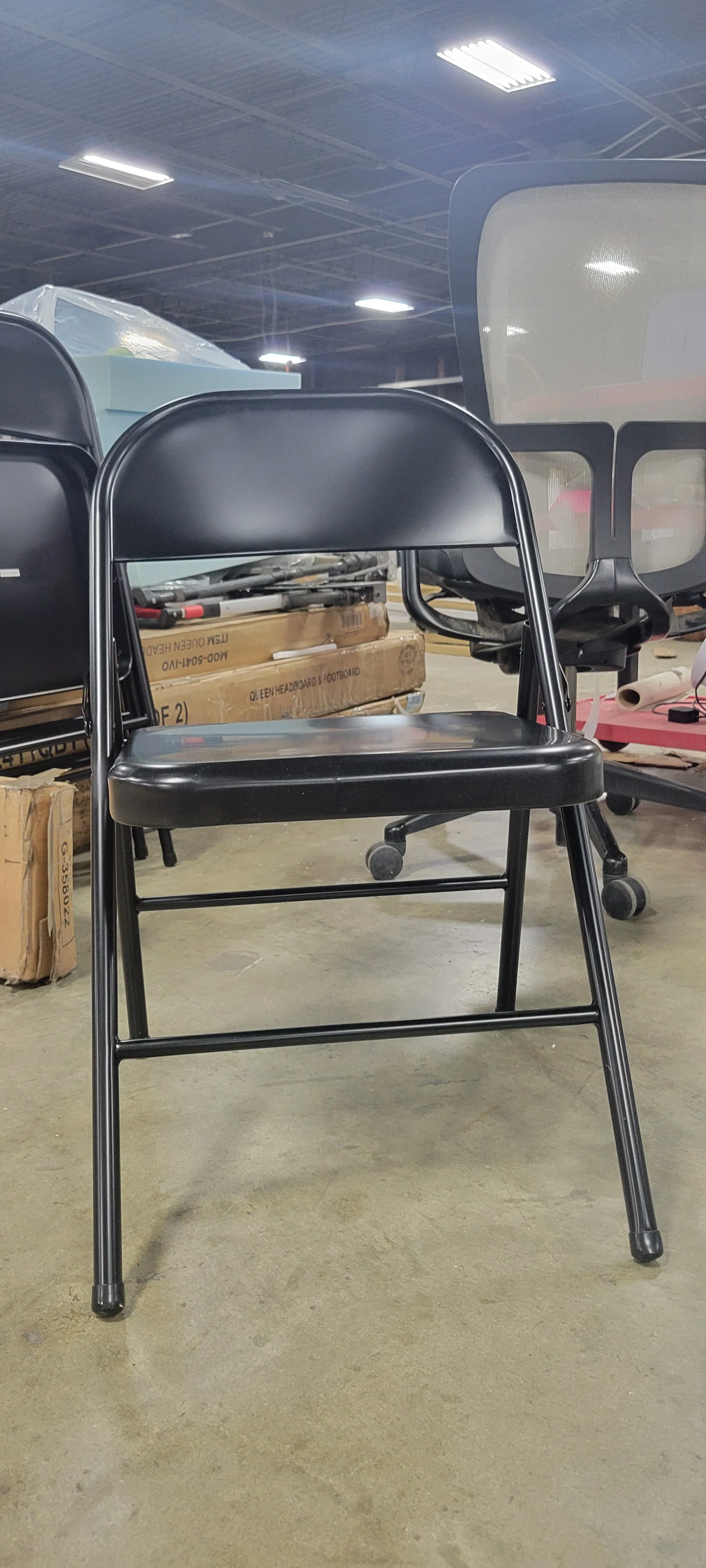 Metal Folding Chair Black - Set of 2 - Image 7
